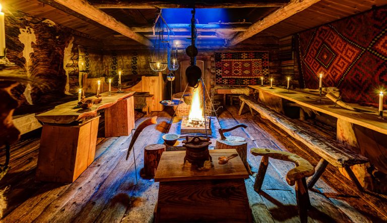 a recreation of a medieval tavern