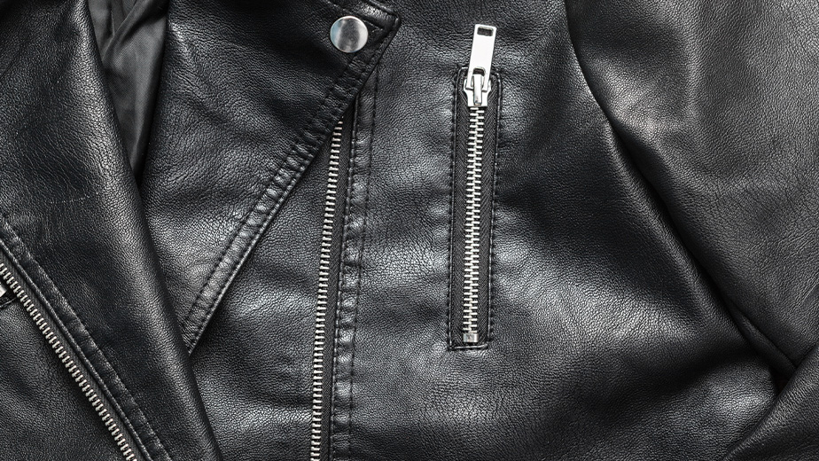 a close up of a leather jacket